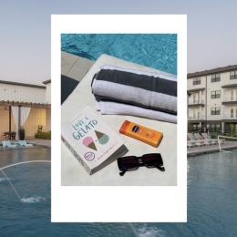 pool area showing reclining seating